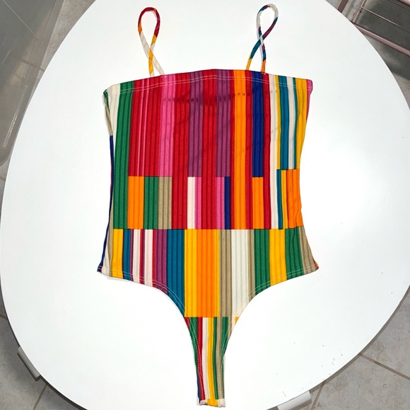 Multi-coloured striped bodysuit - Picture 7 of 9